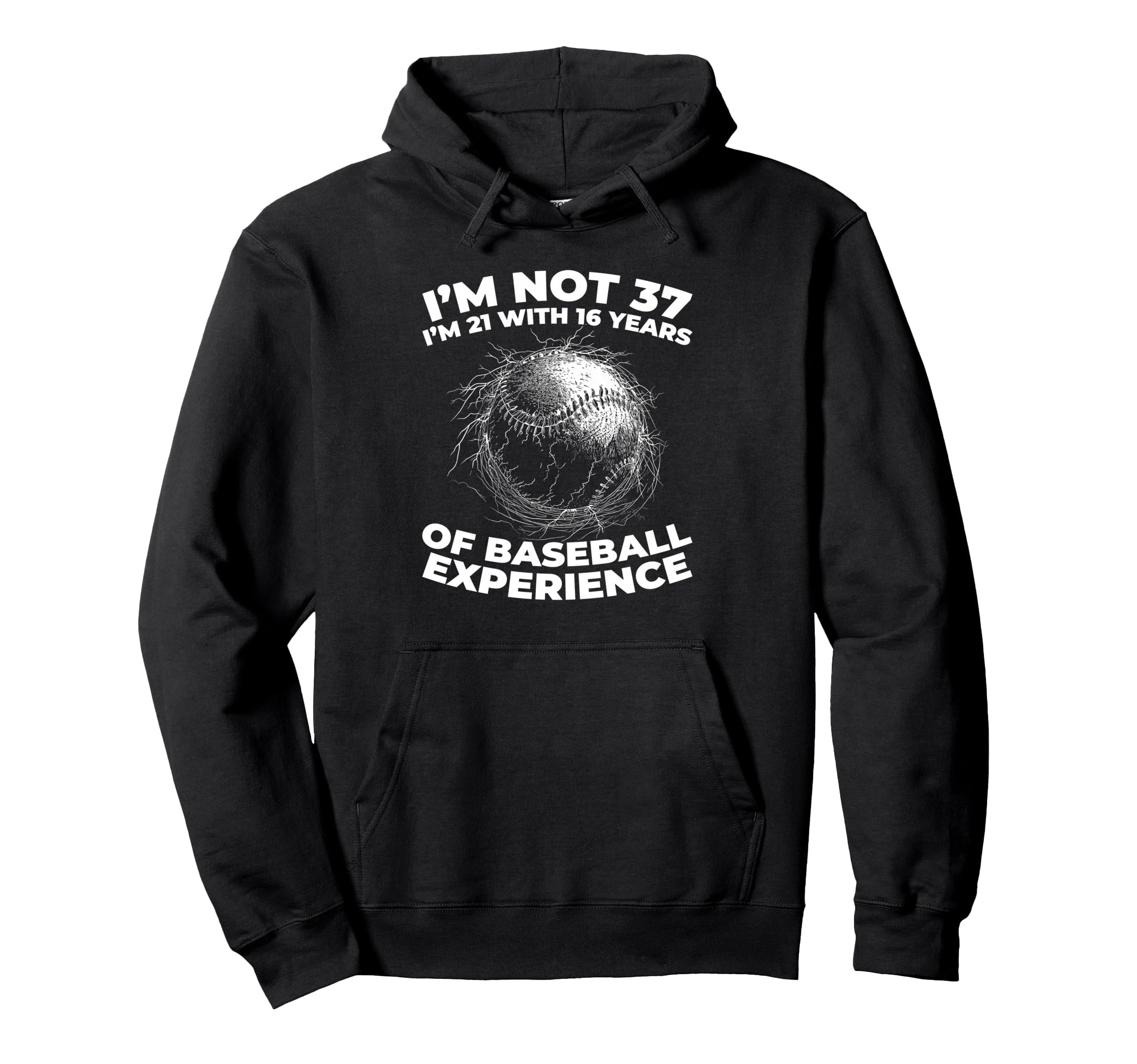 37 Years Old Baseballer Baseball Hoodie - Aesthetic Graphic Men Women - T-Shirt, Sweatshirt, Hoodie