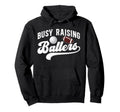 Busy Raising Ballers Volleyball Football Hoodie - Trendy Graphic Men Women - T-Shirt, Sweatshirt, Hoodie