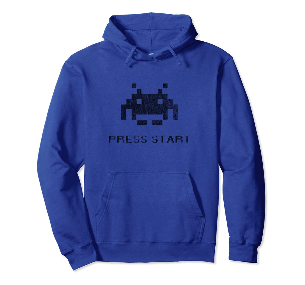 Press Start Arcade Retrogame Gaming Hoodie - Trendy Graphic Men Women - T-Shirt, Sweatshirt, Hoodie