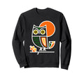 Boho Owl Illustration Mid Century Sweatshirt - Streetwear Style for Adults - T-Shirt, Sweatshirt, Hoodie