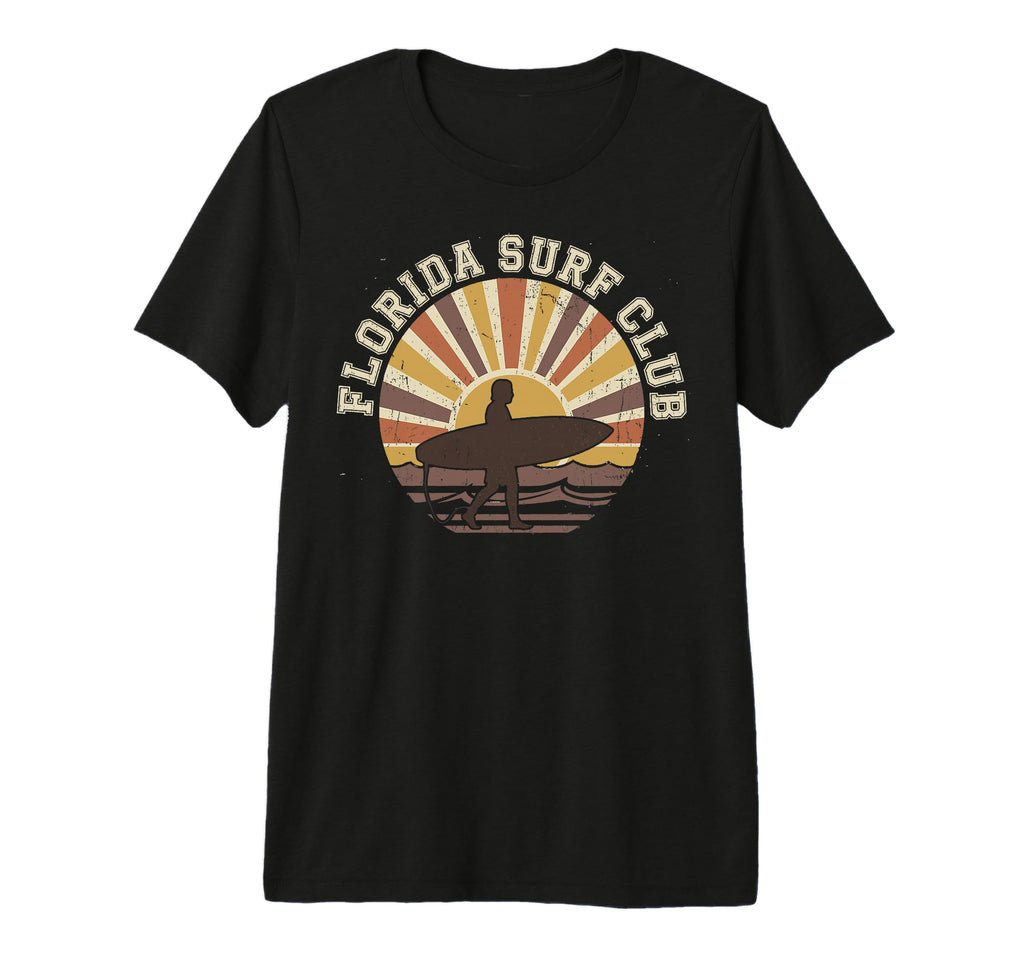 Florida Surf Club Sunset Surfer Tri T-Shirt - Novelty Apparel for Adults - T-Shirt, Sweatshirt, Hoodie