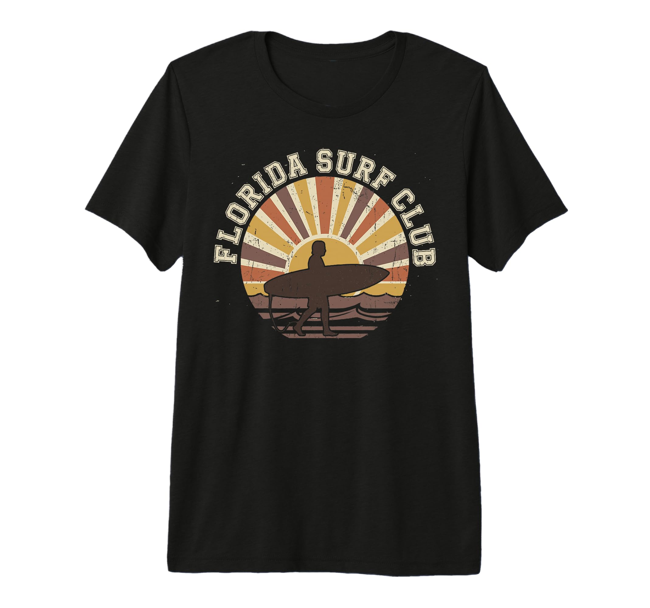 Florida Surf Club Sunset Surfer Tri T-Shirt - Novelty Apparel for Adults - T-Shirt, Sweatshirt, Hoodie