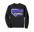 Hawks Baseball Home Plate Blue Sweatshirt - Aesthetic Graphic for Adults - T-Shirt, Sweatshirt, Hoodie
