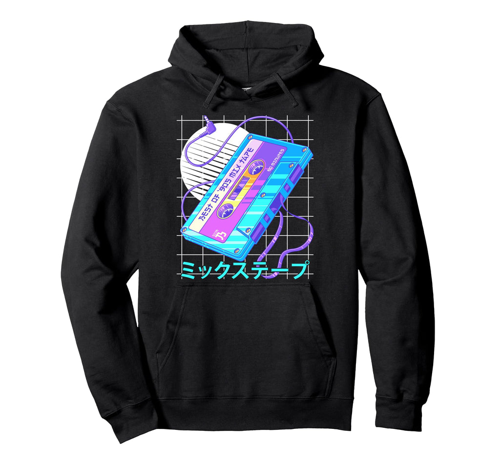 Mixtape 90S Japanese Otaku Vaporwave Hoodie - Fun Novelty Design Men Women - T-Shirt, Sweatshirt, Hoodie