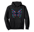 Psychedelic Butterfly Vibrant Color Hoodie - Fun Novelty Design Men Women - T-Shirt, Sweatshirt, Hoodie