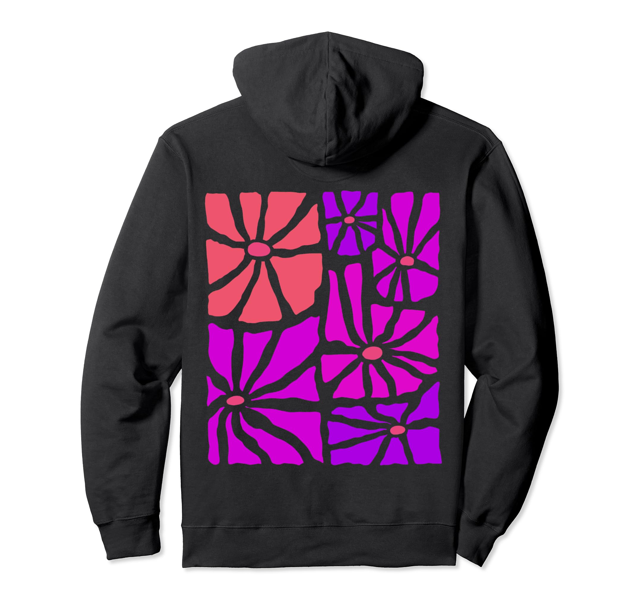 Boho Flower Purple Daisy Floral Hoodie - Graphic Print Men Women - T-Shirt, Sweatshirt, Hoodie