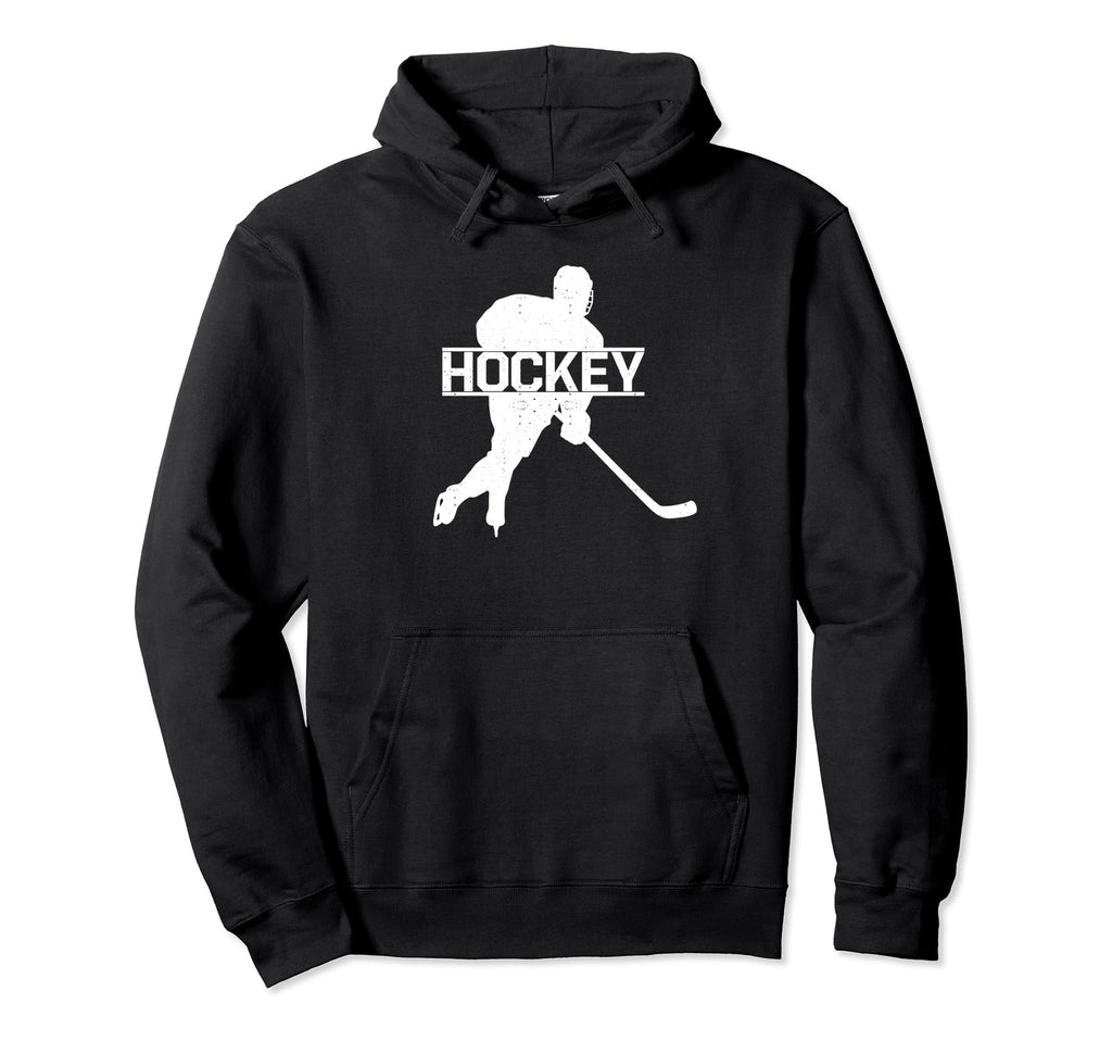 Ice Hockey Player Distressed Hoodie - Fun Novelty Design Men Women - T-Shirt, Sweatshirt, Hoodie