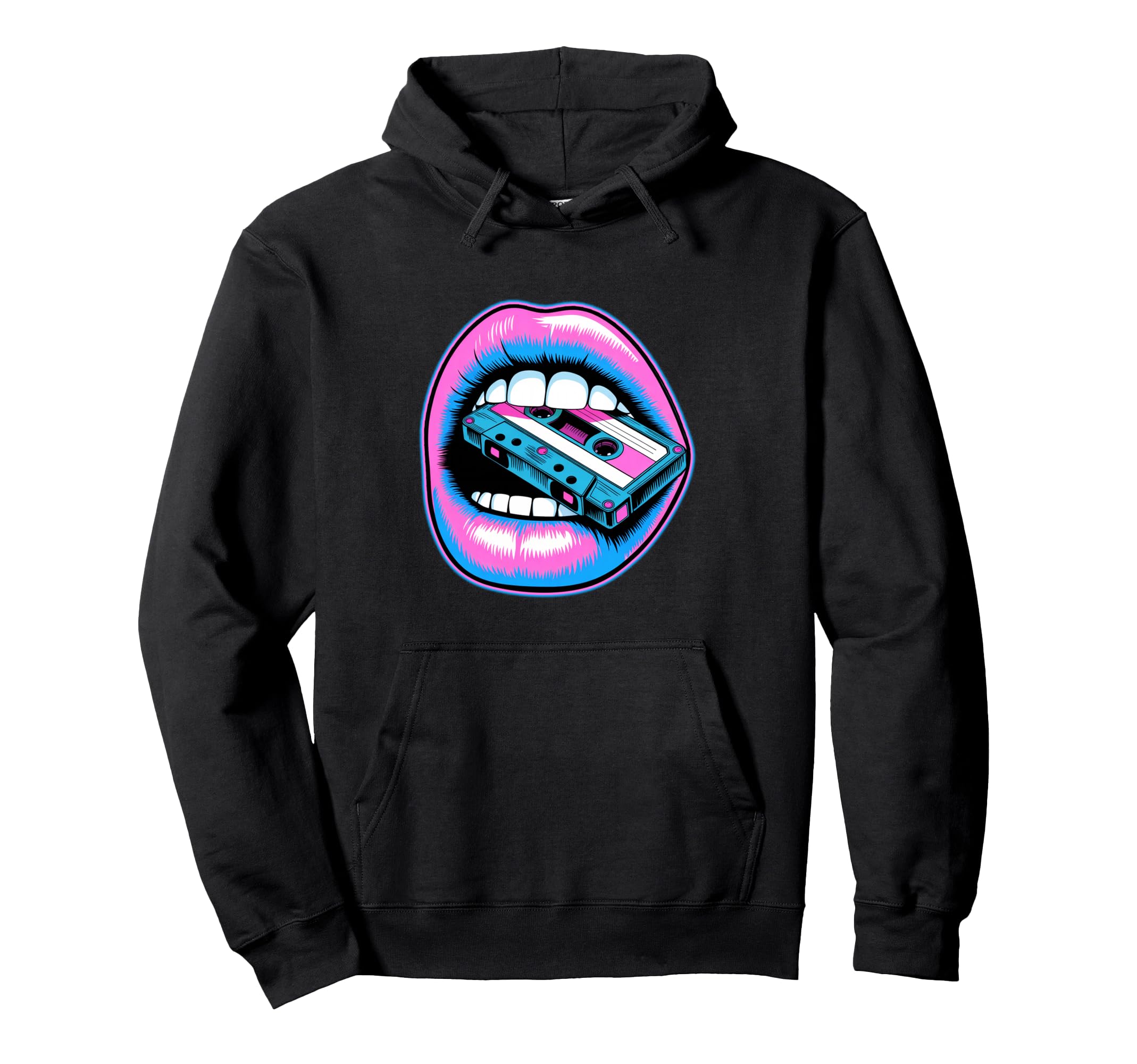 Nostalgic 80S Vibes Vibrant Lips And Hoodie - Streetwear Style Unisex - T-Shirt, Sweatshirt, Hoodie