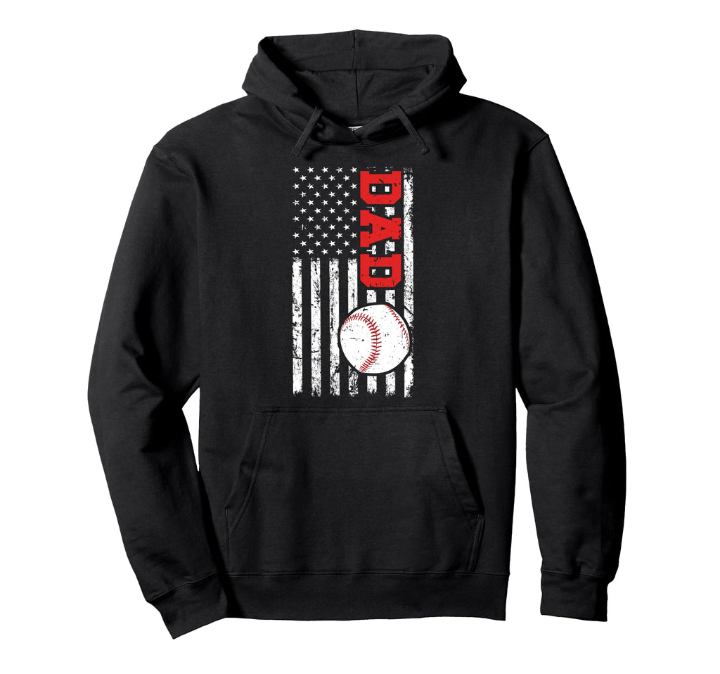 Baseball Dad Us Flag Dad Baseball Hoodie - Custom Art Print Men Women - T-Shirt, Sweatshirt, Hoodie
