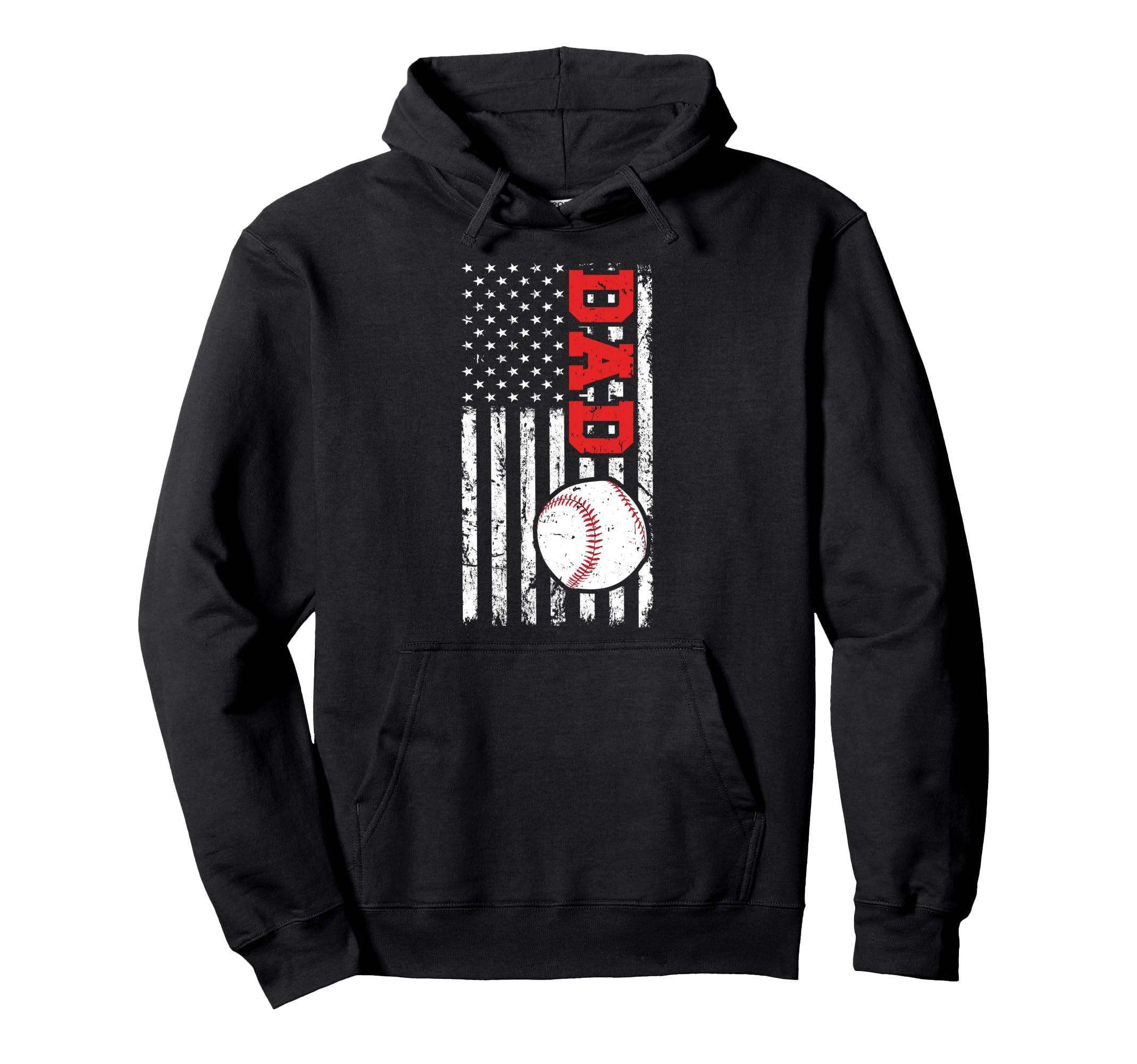 Baseball Dad Us Flag Dad Baseball Hoodie - Custom Art Print Men Women - T-Shirt, Sweatshirt, Hoodie