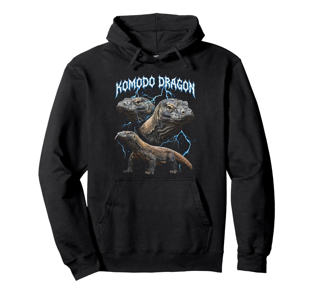 Komodo Dragon 90S Heavy Metal Animal Hoodie - Aesthetic Graphic for Adults - T-Shirt, Sweatshirt, Hoodie
