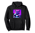 Cat Dj Vaporwave Aesthetic Animal Hoodie - Aesthetic Graphic Unisex - T-Shirt, Sweatshirt, Hoodie