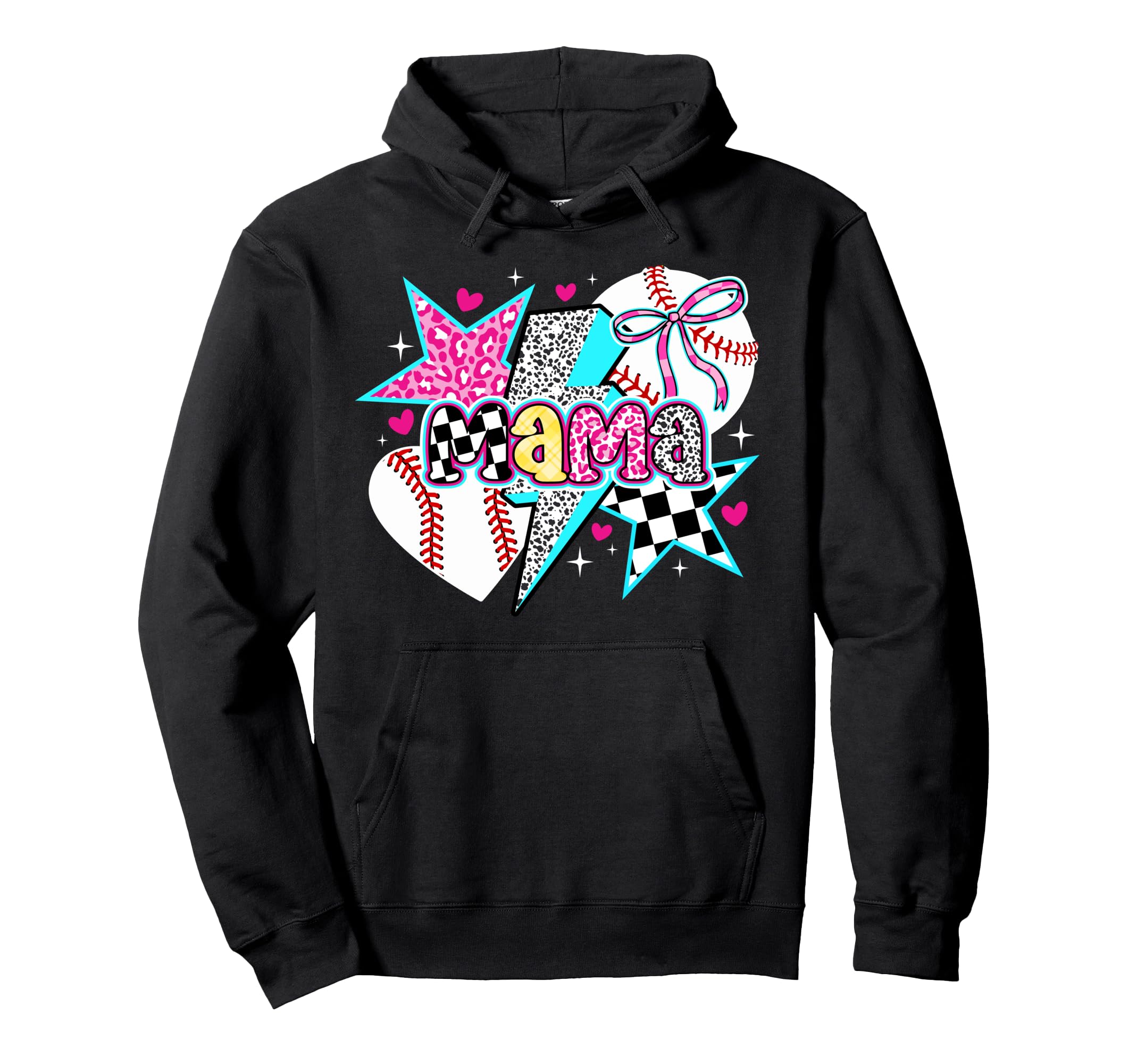 Baseball Mama Preppy Baseball Mom Hoodie - Unique Graphic Men Women - T-Shirt, Sweatshirt, Hoodie