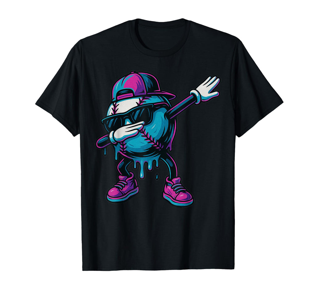 Baseball Dripping Ice Cream Funny T-Shirt - Trendy Graphic for Adults - T-Shirt, Sweatshirt, Hoodie