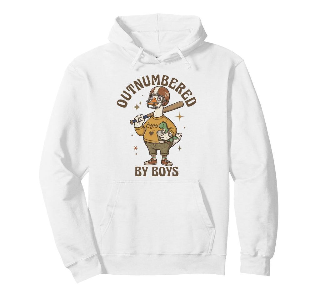 Outnumbered Goose Mom Baseball Hoodie - Custom Art Print Men Women - T-Shirt, Sweatshirt, Hoodie