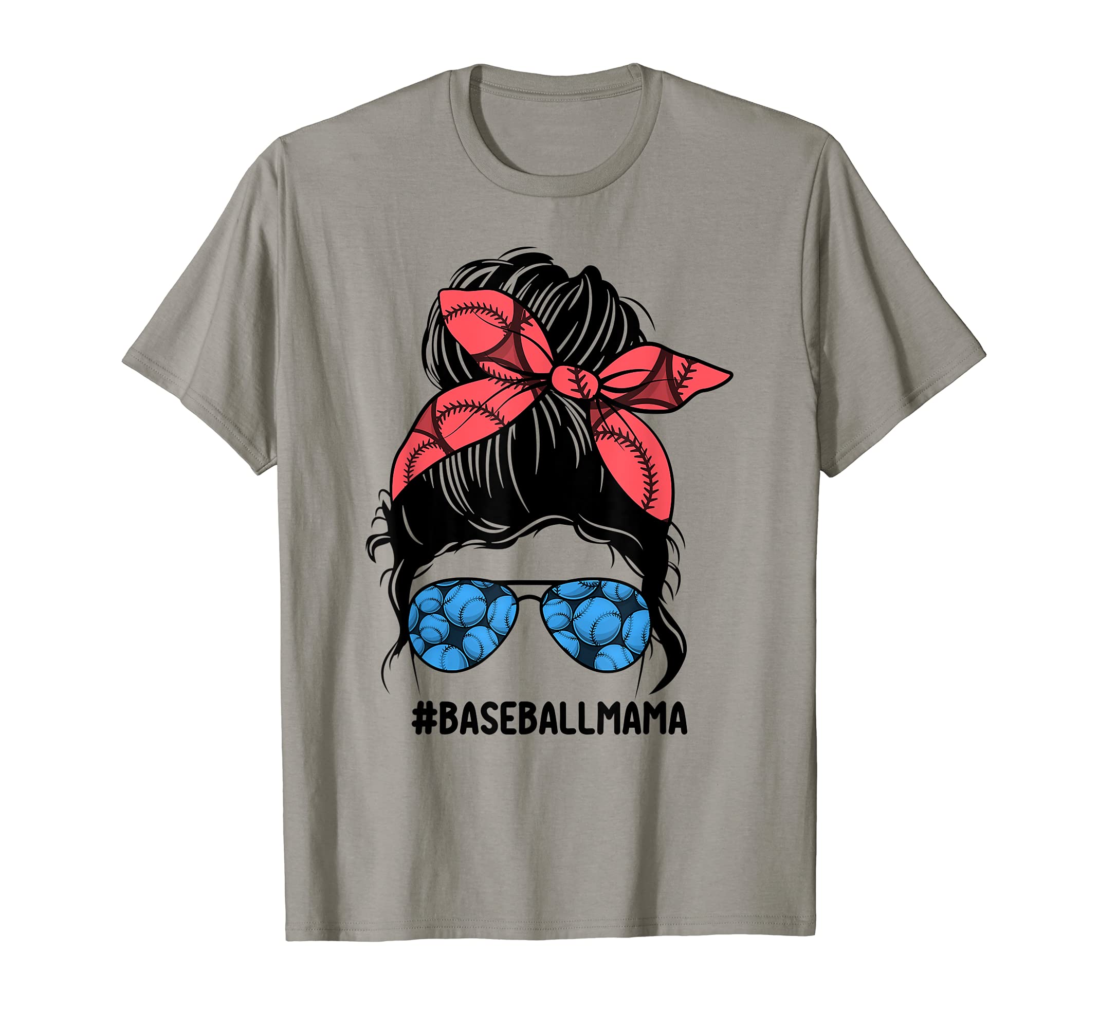Bleached Baseball Mama Life T-Shirt - Fun Novelty Design for Adults - T-Shirt, Sweatshirt, Hoodie