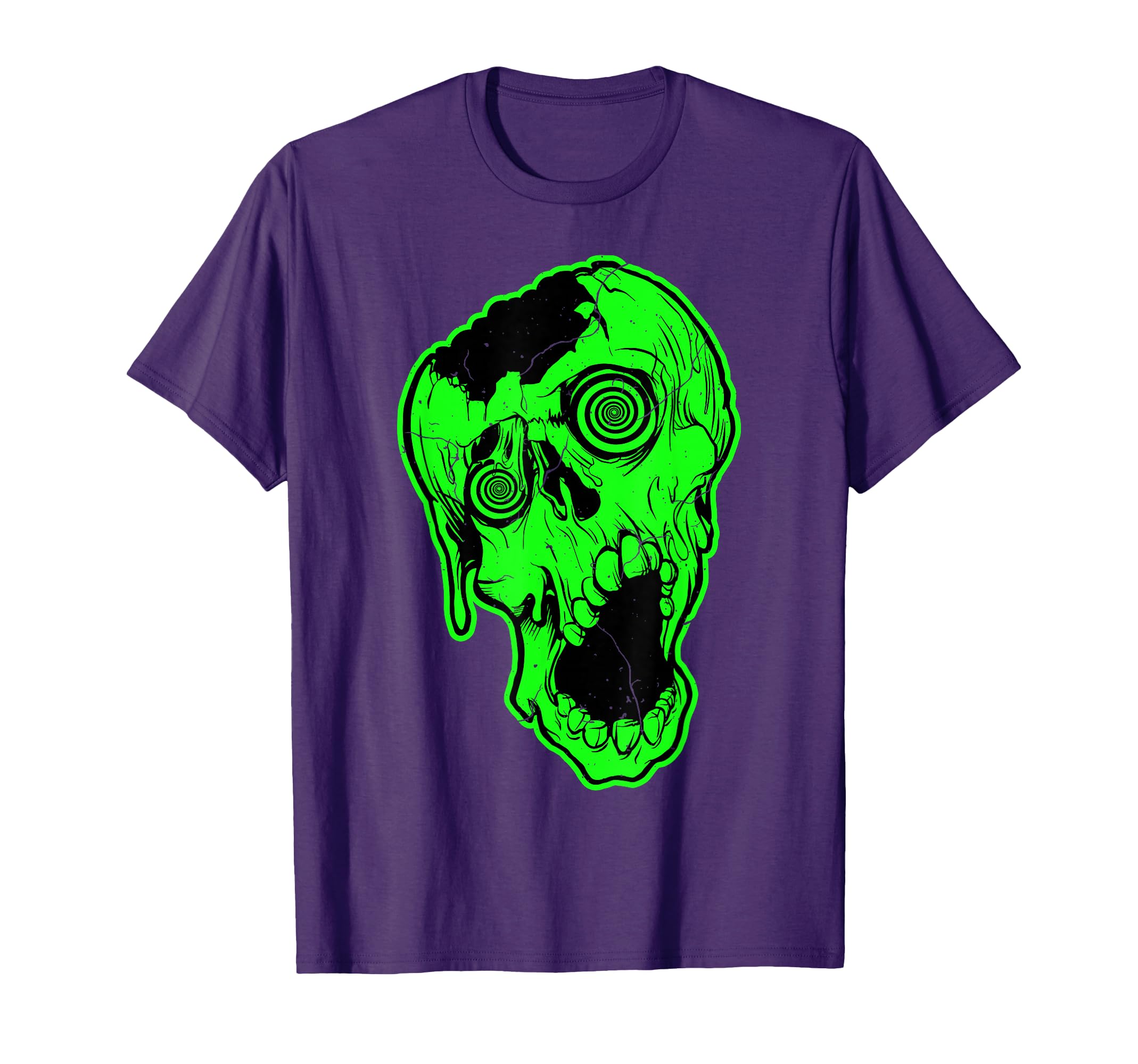 80S Neon Zombie Skull Skate T-Shirt - Fun Novelty Design Unisex - T-Shirt, Sweatshirt, Hoodie
