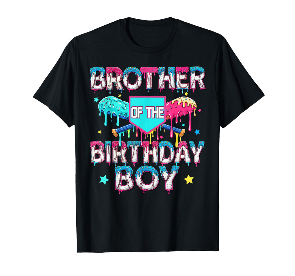 Brother Birthday Dripping Drip Baseball T-Shirt - Unique Graphic Unisex - T-Shirt, Sweatshirt, Hoodie
