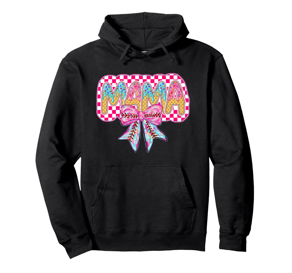 Checkered Baseball Ice Cream Drip Hoodie - Trendy Graphic Men Women - T-Shirt, Sweatshirt, Hoodie