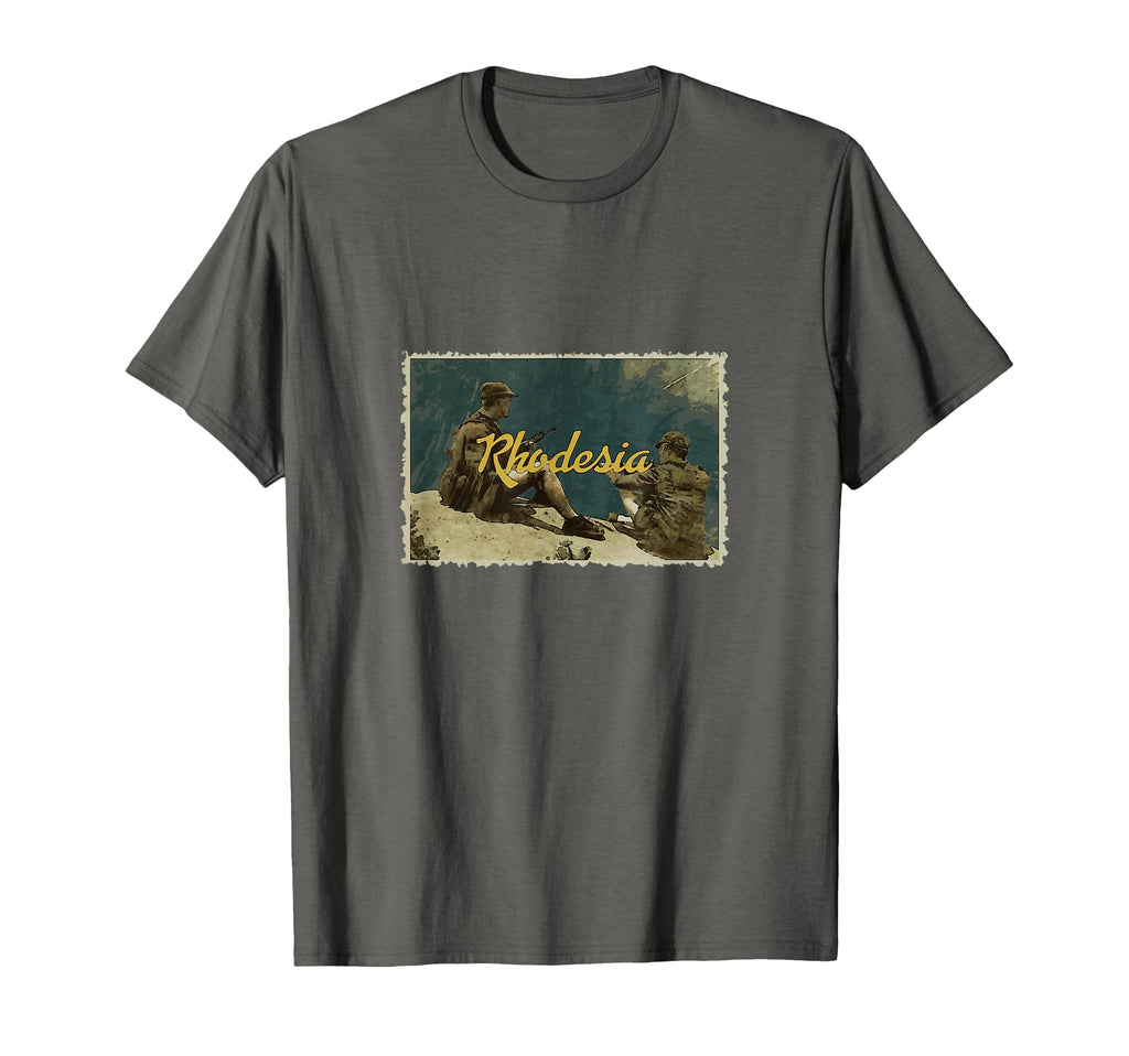 Rhodesian Postcard Soldiers Bush War T-Shirt - Trendy Graphic Unisex - T-Shirt, Sweatshirt, Hoodie