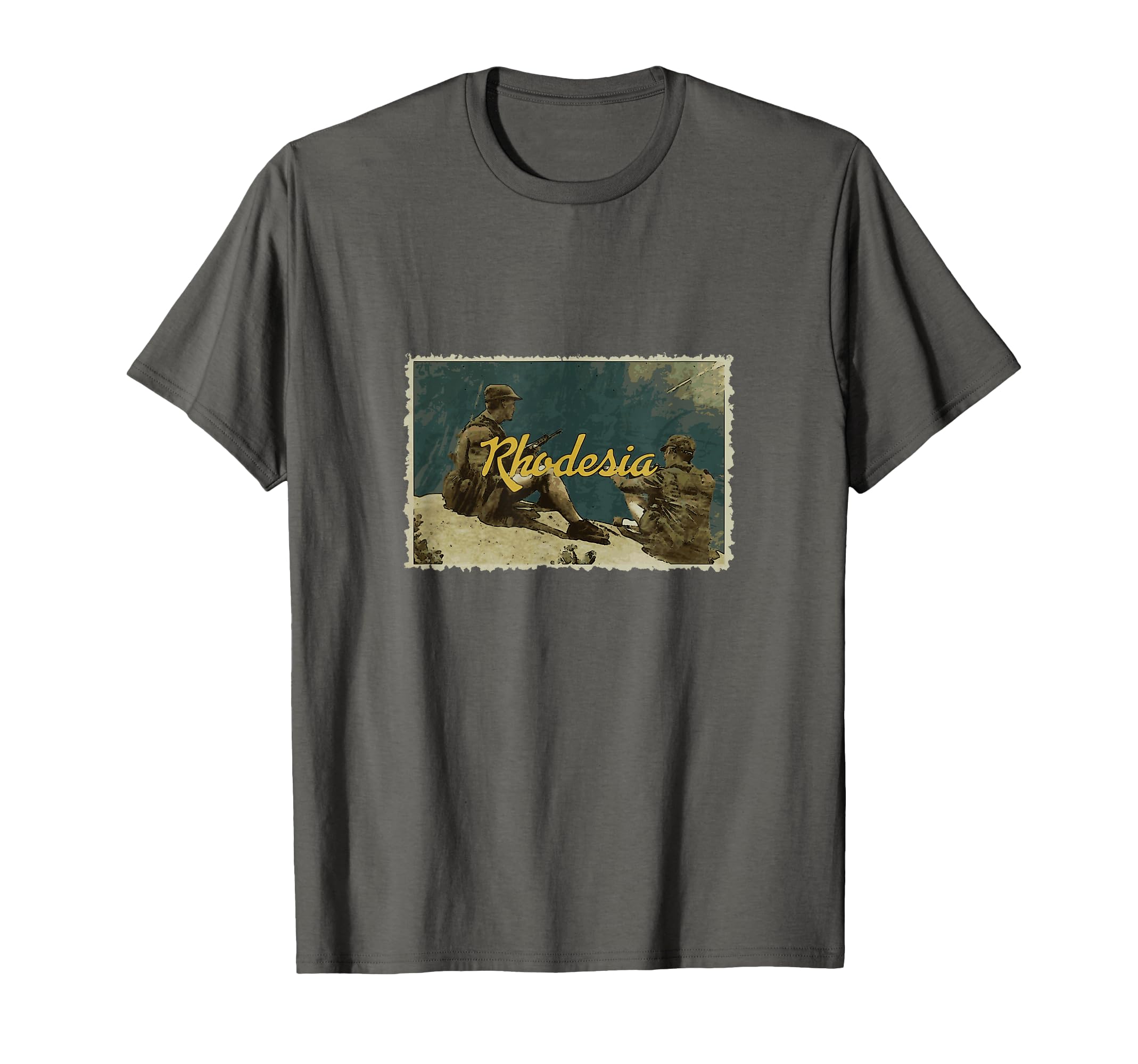 Rhodesian Postcard Soldiers Bush War T-Shirt - Trendy Graphic Unisex - T-Shirt, Sweatshirt, Hoodie