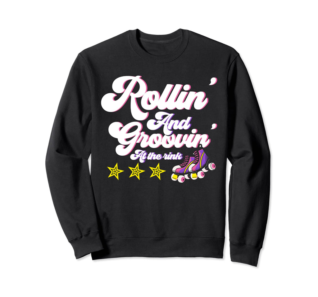 Roller Skates Rollin And Groovin Sweatshirt - Custom Art Print for Adults - T-Shirt, Sweatshirt, Hoodie