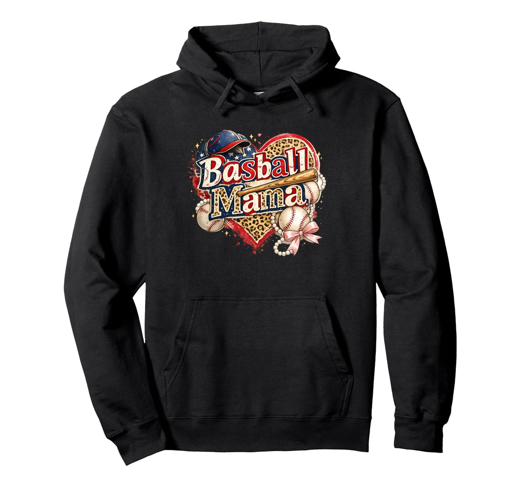 Baseball Mama Patriotic Leopard Baseball Hoodie - Custom Art Print Unisex - T-Shirt, Sweatshirt, Hoodie