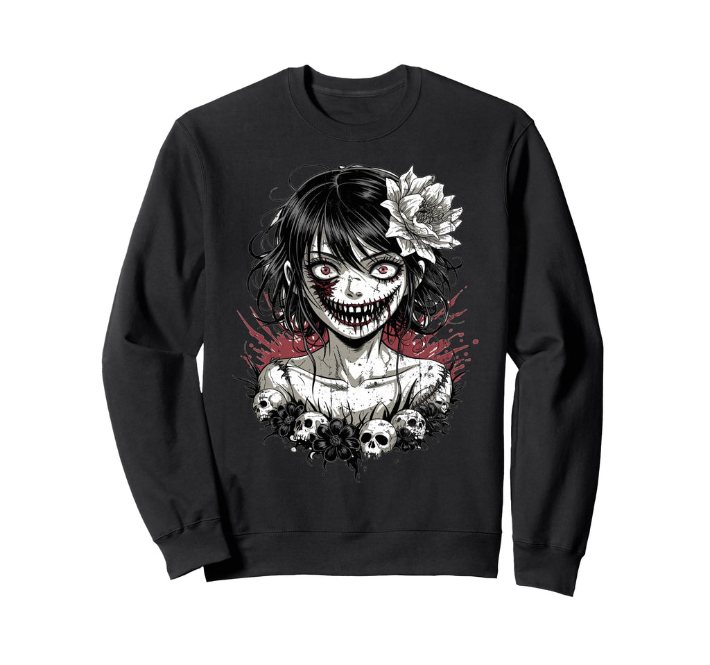 Japanese Goth Hannya Oni Mask Sweatshirt - Casual Everyday Wear Men Women - T-Shirt, Sweatshirt, Hoodie