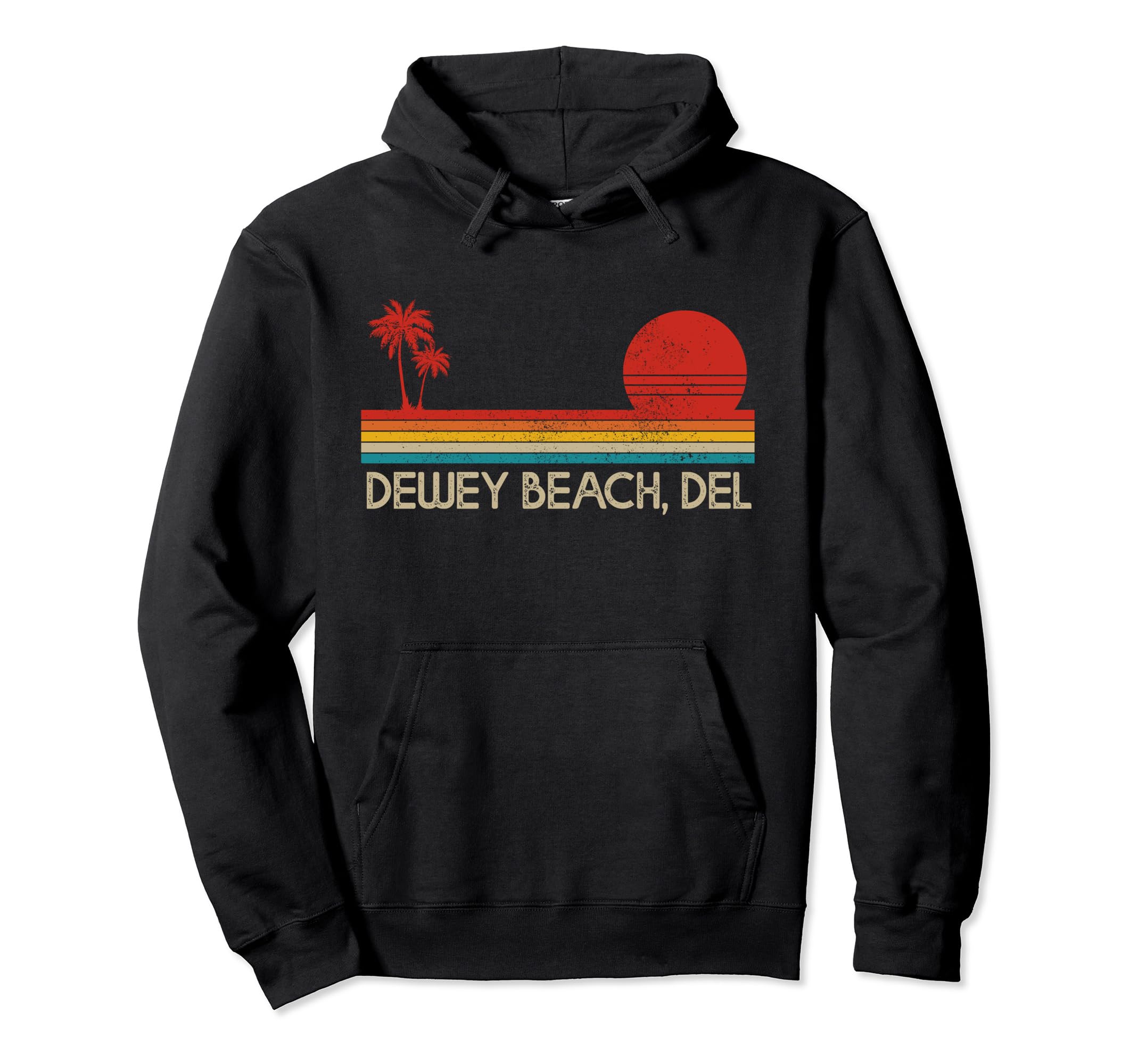 Dewey Beach Delaware Del Surfer Sunset Hoodie - Novelty Apparel Unisex - T-Shirt, Sweatshirt, Hoodie