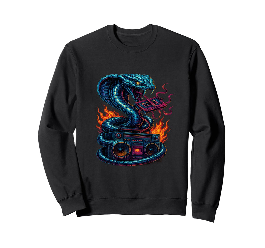 Music Snake And Boombox Cassette Sweatshirt - Streetwear Style Men Women - T-Shirt, Sweatshirt, Hoodie