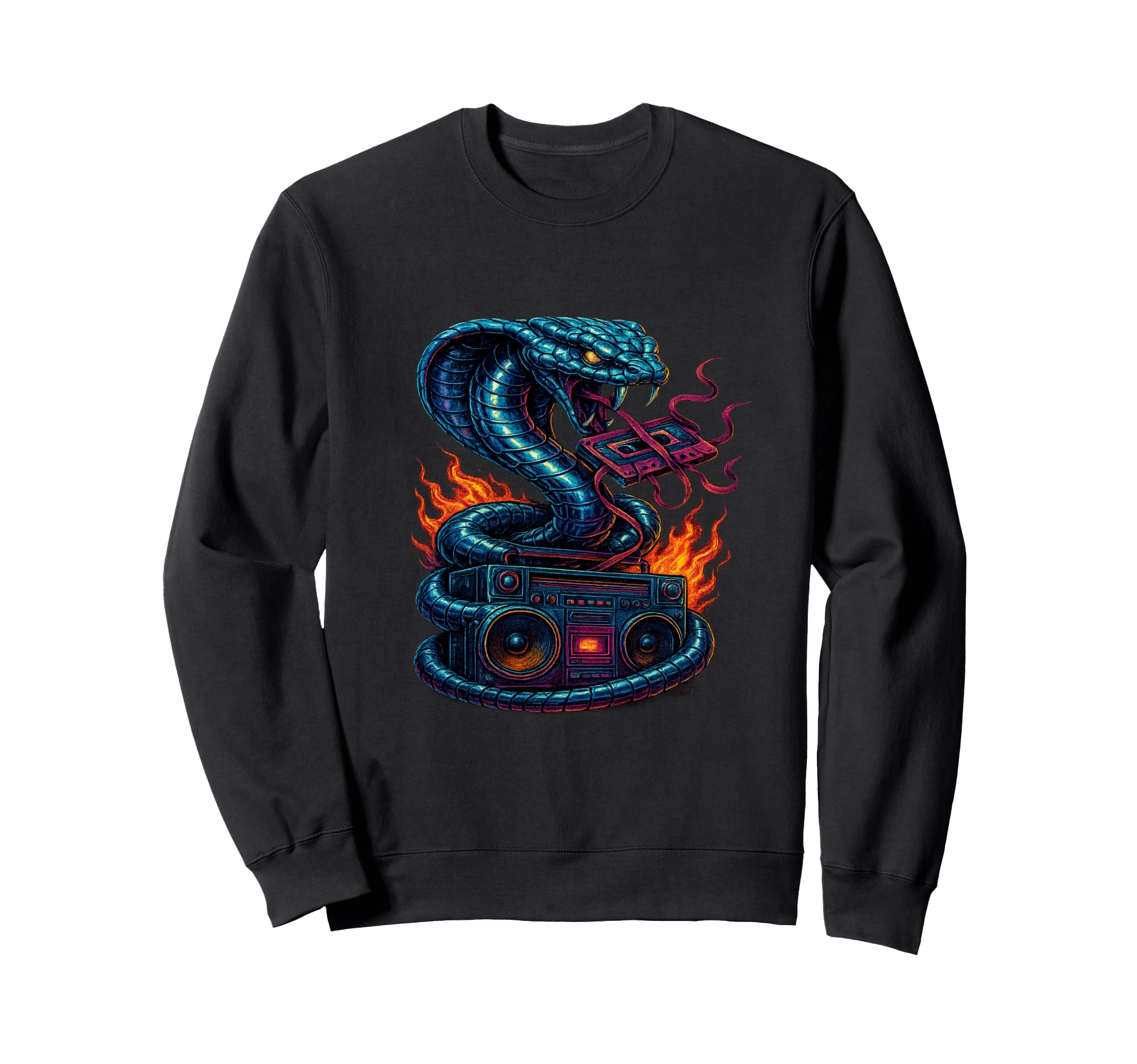 Music Snake And Boombox Cassette Sweatshirt - Streetwear Style Men Women - T-Shirt, Sweatshirt, Hoodie