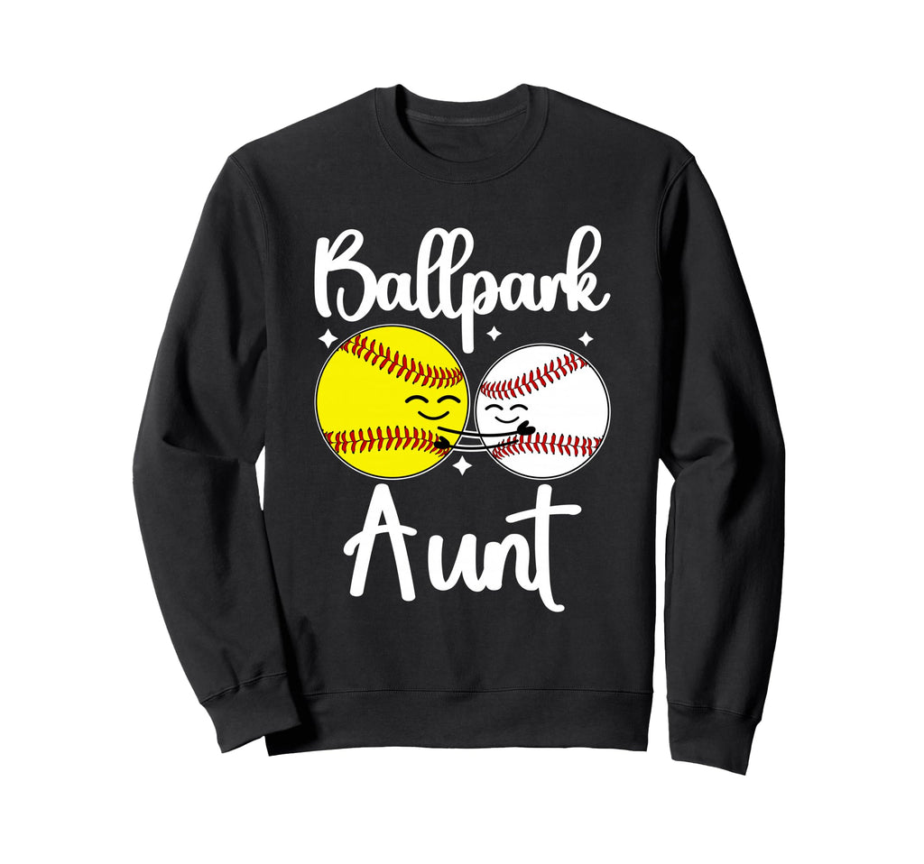 Ballpark Aunt Proud Softball Sweatshirt - Graphic Print for Adults - T-Shirt, Sweatshirt, Hoodie