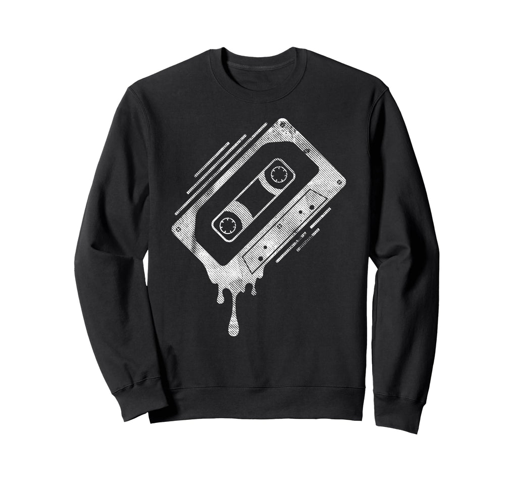 Dripping Cassette Tape Sweatshirt - Unique Graphic for Adults - T-Shirt, Sweatshirt, Hoodie
