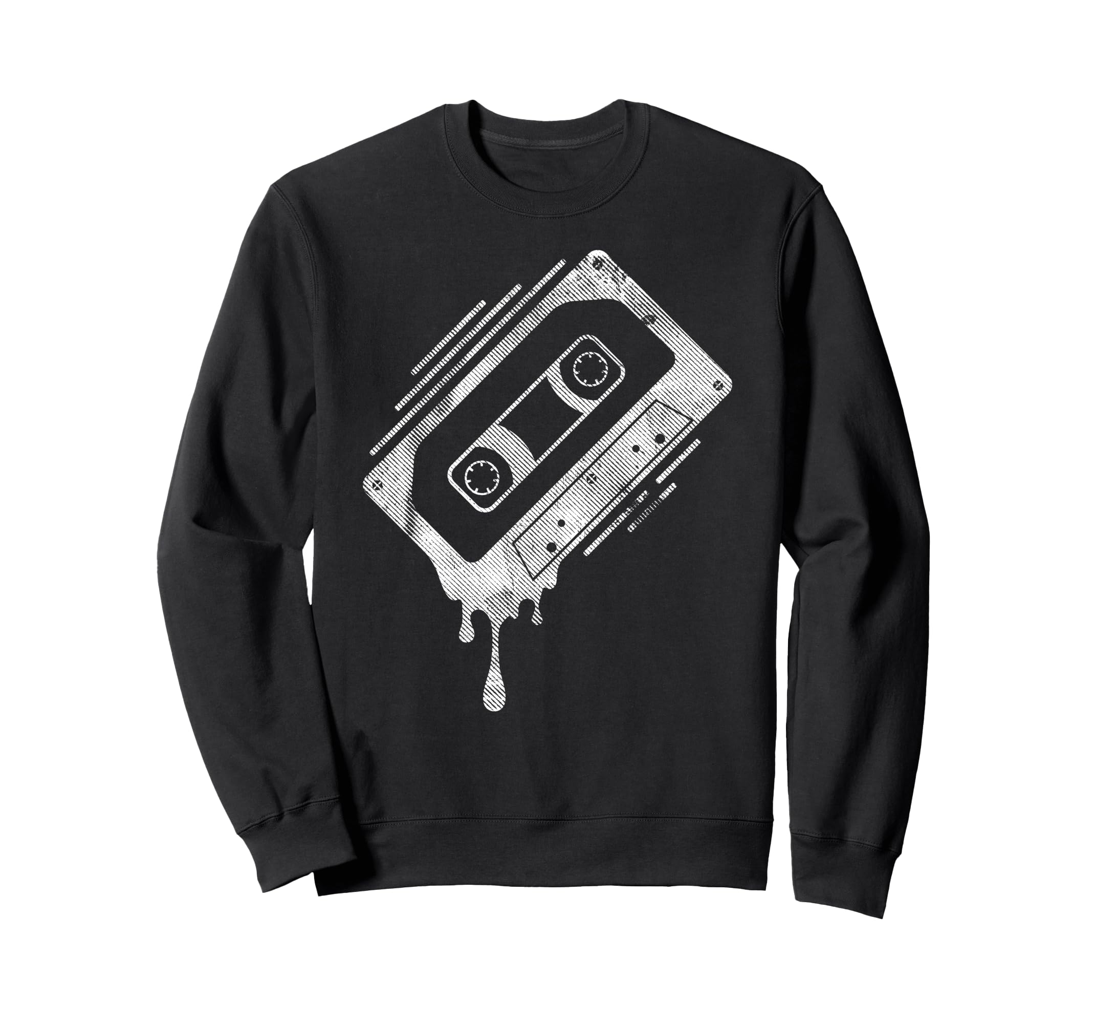 Dripping Cassette Tape Sweatshirt - Unique Graphic for Adults - T-Shirt, Sweatshirt, Hoodie