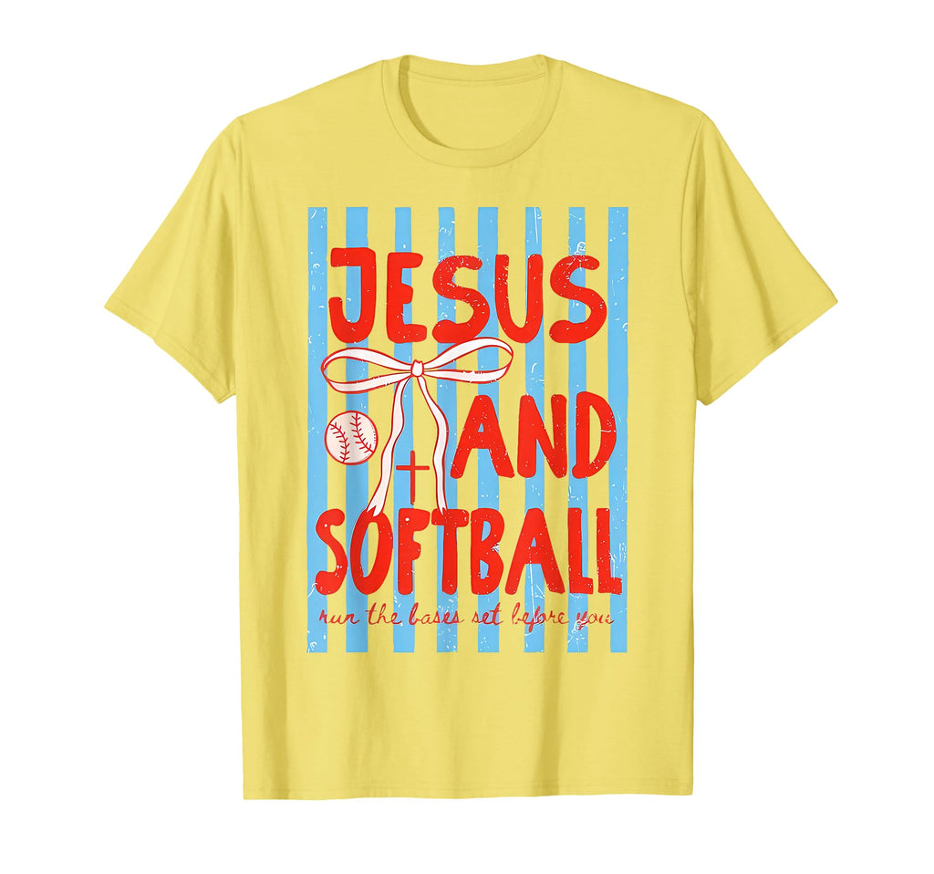 Jesus And Softball Coquette Game Day T-Shirt - Streetwear Style Men Women - T-Shirt, Sweatshirt, Hoodie