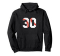 Baseball Player Jersey Number 30 30 Hoodie - Streetwear Style for Adults - T-Shirt, Sweatshirt, Hoodie