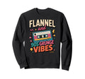 Flannel 90S Grunge Vibes Cassette Tape Sweatshirt - Trendy Graphic Unisex - T-Shirt, Sweatshirt, Hoodie