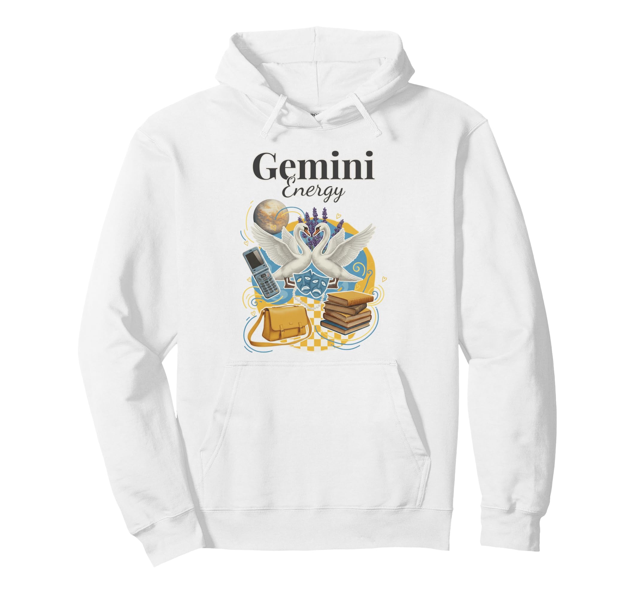 Gemini Energy Zodiac Birthday Y2K Hoodie - Minimalist Print Men Women - T-Shirt, Sweatshirt, Hoodie