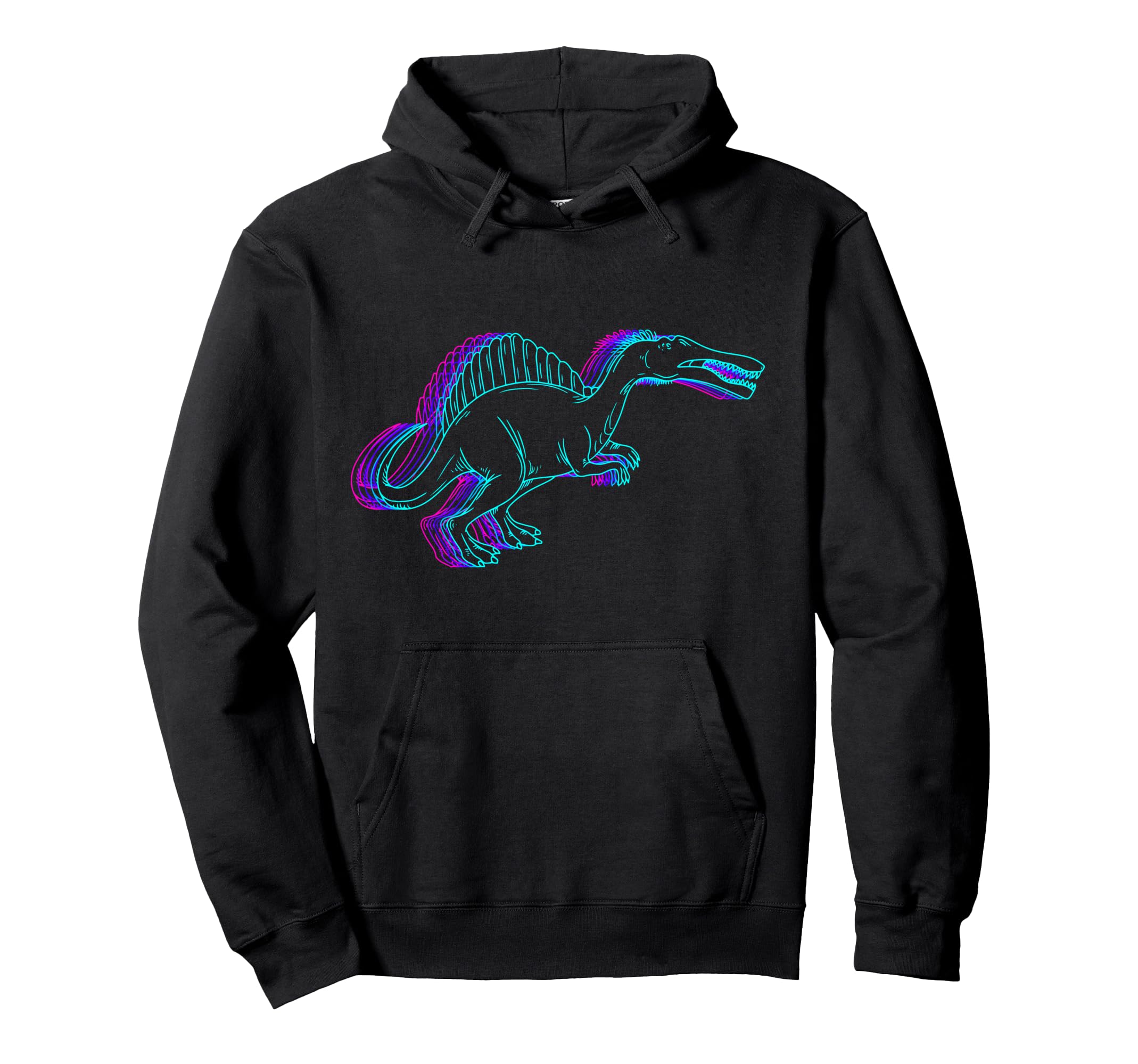 Spinosaurus Dinosaur Vaporwave Hoodie - Aesthetic Graphic Men Women - T-Shirt, Sweatshirt, Hoodie