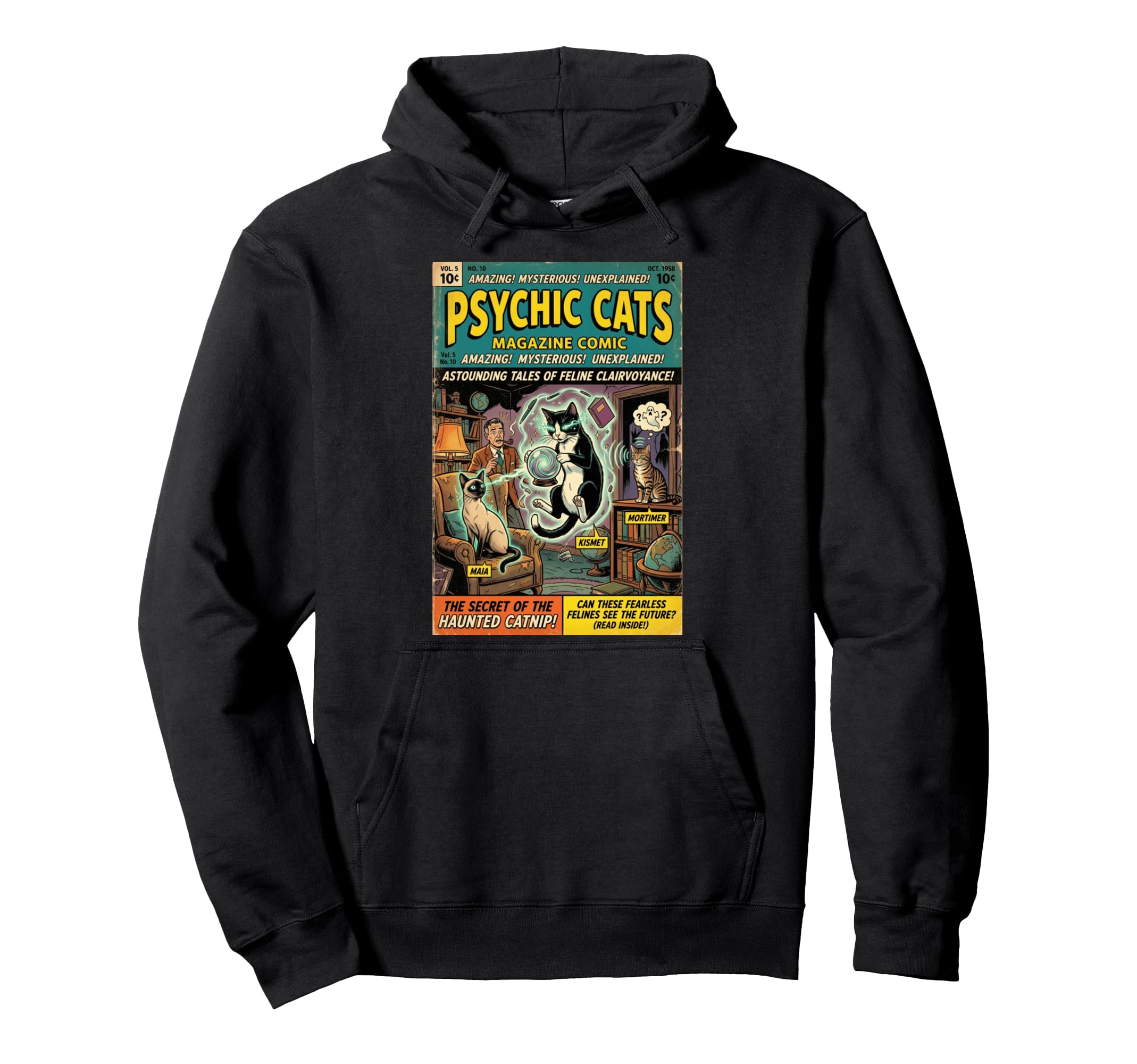 Psychic Cats Edgy Alternative Aesthetic Hoodie - Novelty Apparel Unisex - T-Shirt, Sweatshirt, Hoodie