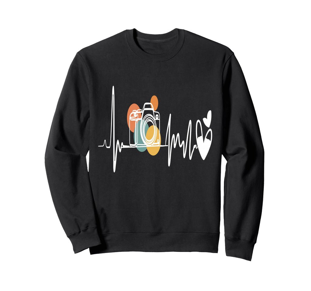 Womens Funny Camera Heartbeat Sweatshirt - Minimalist Print Men Women - T-Shirt, Sweatshirt, Hoodie
