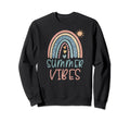 Summer Vibes Boho Rainbow Sun Beach Sweatshirt - Minimalist Print Unisex - T-Shirt, Sweatshirt, Hoodie