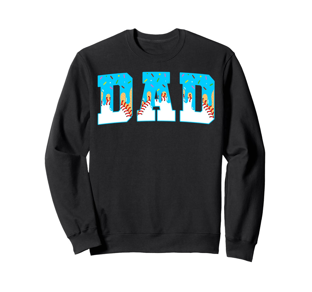 Baseball Dad Ice Cream Drip Happy Sweatshirt - Aesthetic Graphic Unisex - T-Shirt, Sweatshirt, Hoodie