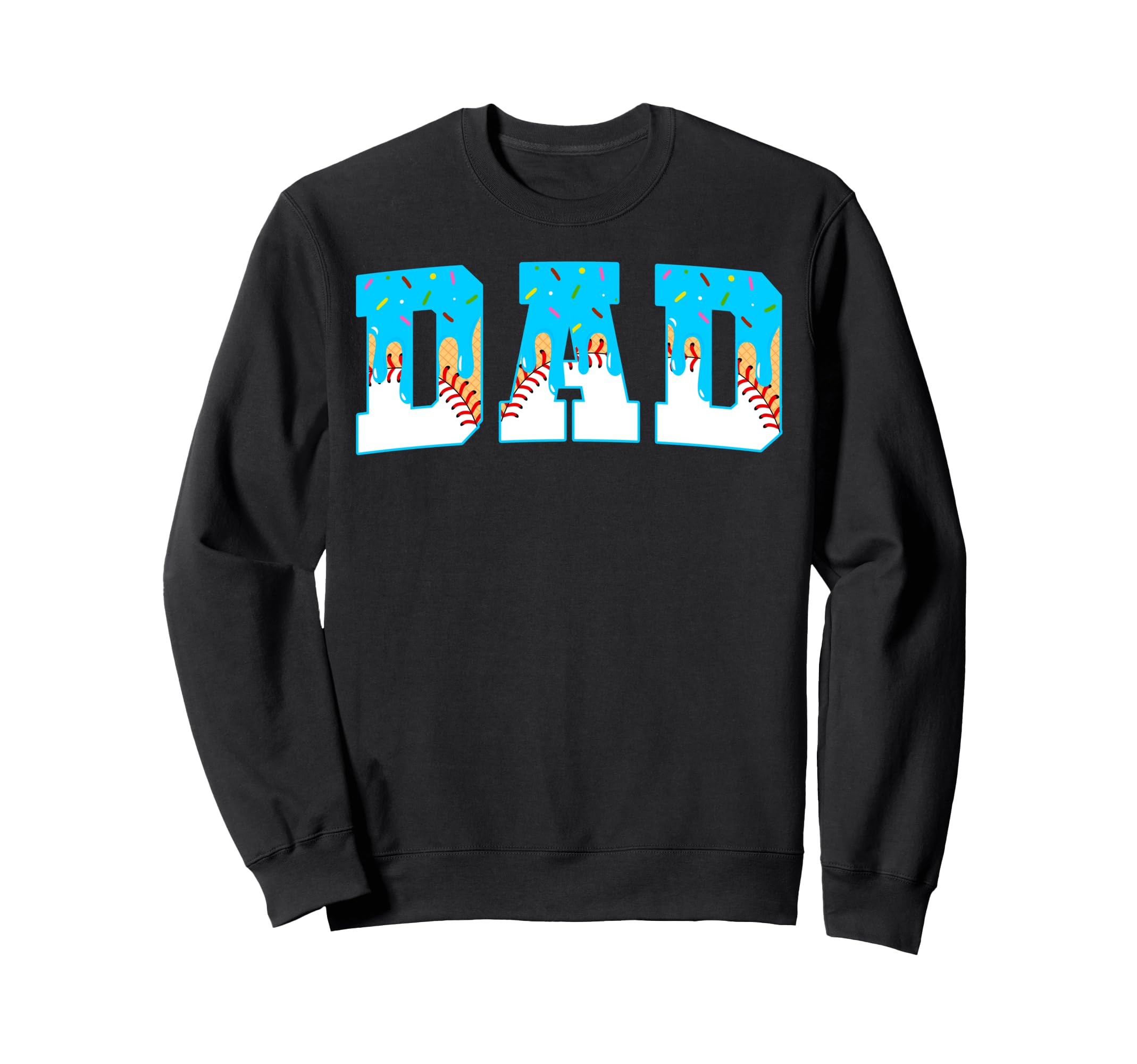 Baseball Dad Ice Cream Drip Happy Sweatshirt - Aesthetic Graphic Unisex - T-Shirt, Sweatshirt, Hoodie