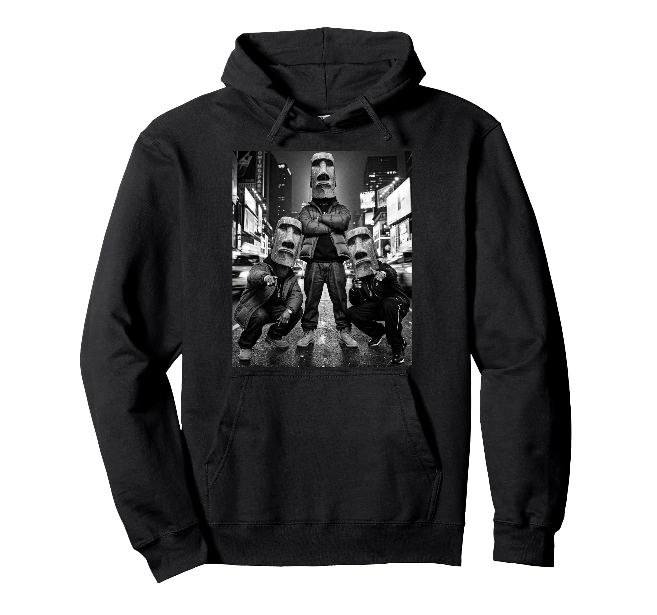 Y2K Easter Island Head Rappers Album Cover Hoodie - Minimalist Print Unisex - T-Shirt, Sweatshirt, Hoodie