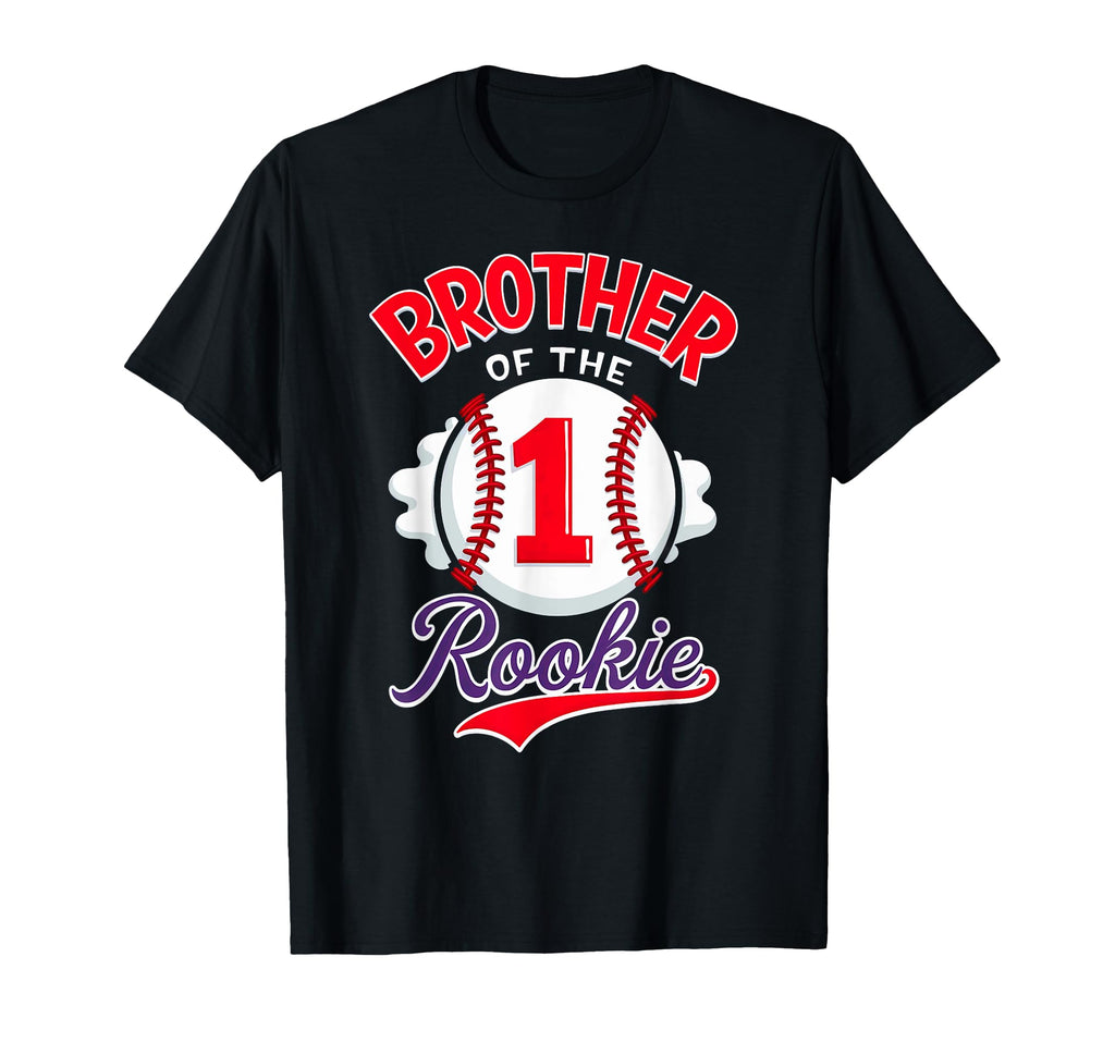 Brother Rookie 1St Birthday Baseball T-Shirt - Novelty Apparel Unisex - T-Shirt, Sweatshirt, Hoodie