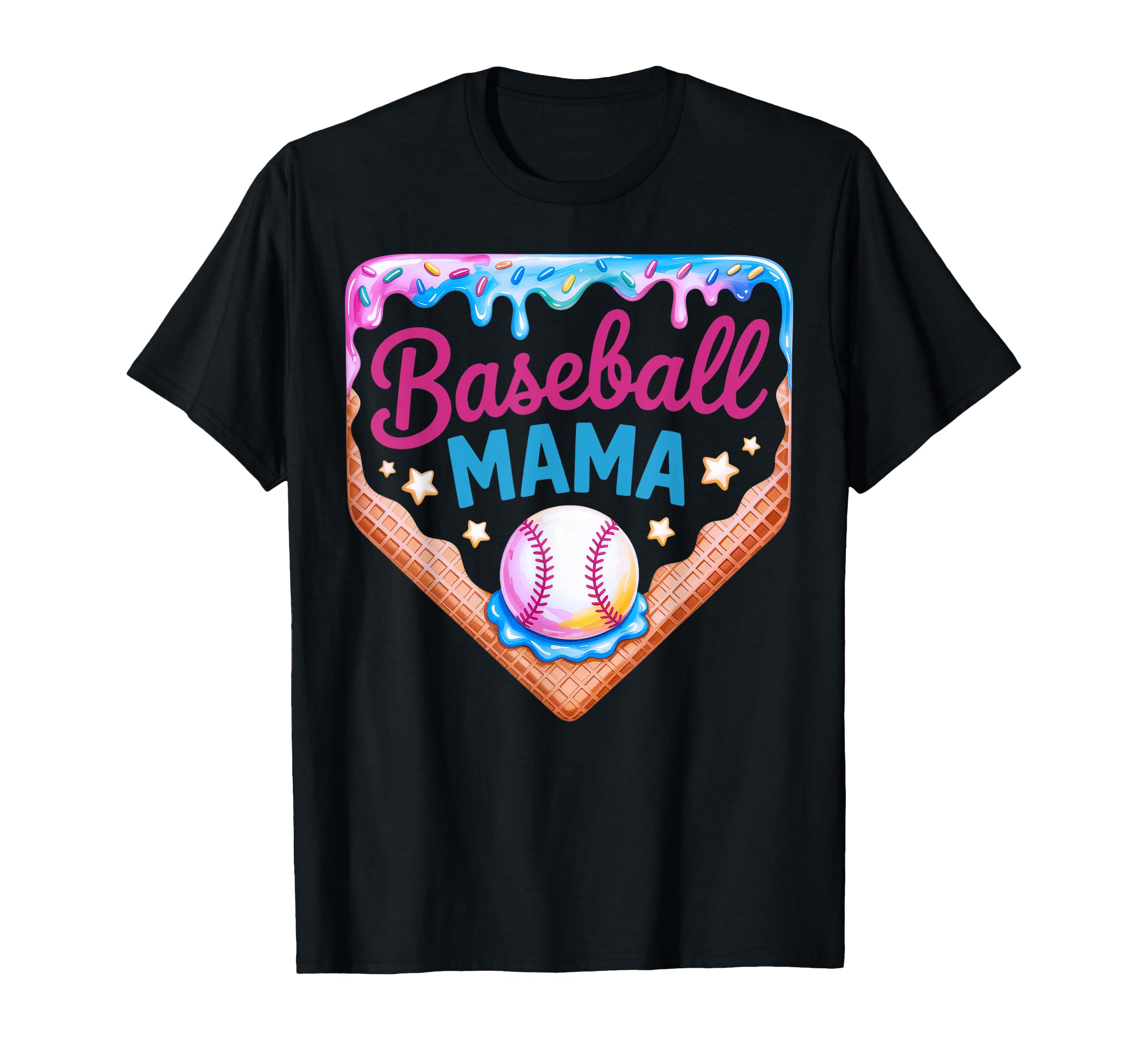 Baseball Mama Ice Cream Cone Sports Mom T-Shirt - Aesthetic Graphic Unisex - T-Shirt, Sweatshirt, Hoodie