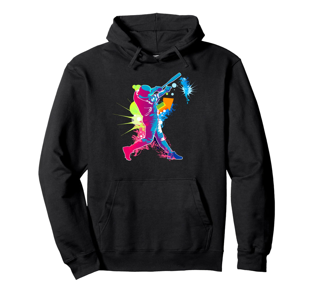 Paint Splash Baseball Player Coach Dad Hoodie - Fun Novelty Design Unisex - T-Shirt, Sweatshirt, Hoodie