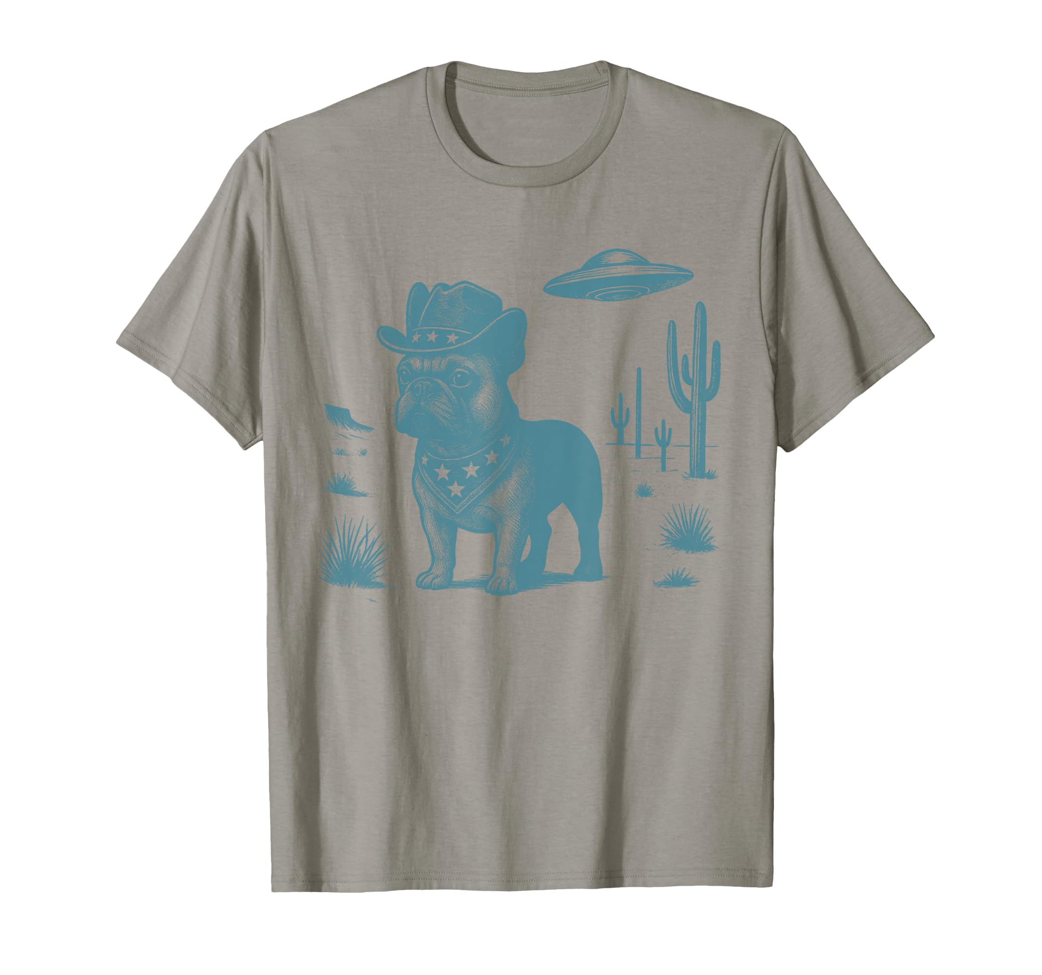 French Bulldog Cowboy Ufo Western T-Shirt - Fun Novelty Design Unisex - T-Shirt, Sweatshirt, Hoodie