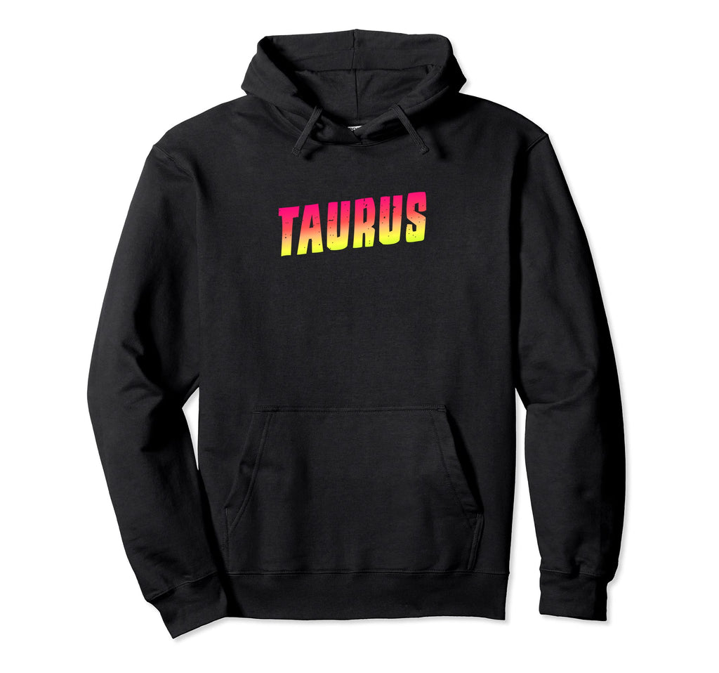 Taurus Red Yellow Zodiac Sign Hoodie - Fun Novelty Design Men Women - T-Shirt, Sweatshirt, Hoodie